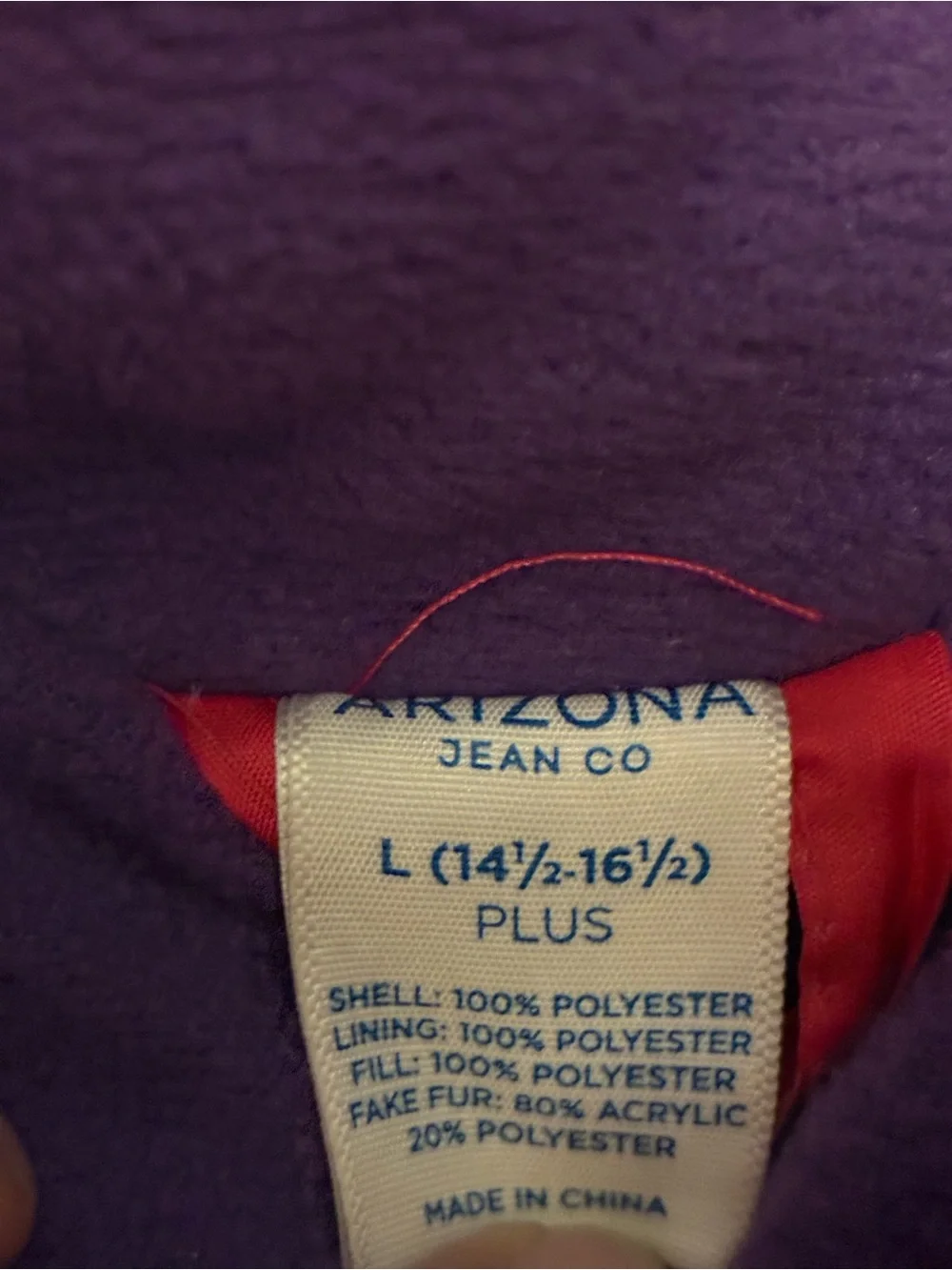 Arizona Jean Company Girls Pink to Purple Ombre Puffer Jacket with Faux Fur Hood